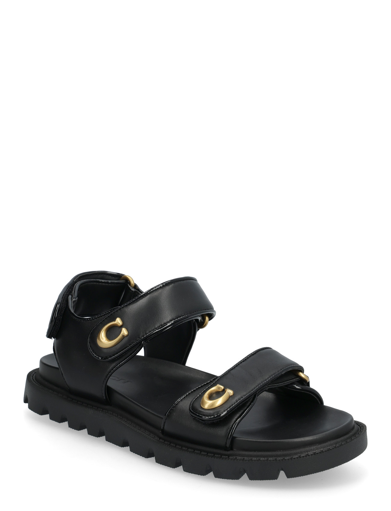Coach Brynn Leather Sandal, 39.5, Black, Sandaler > Flade Sandals, Dame