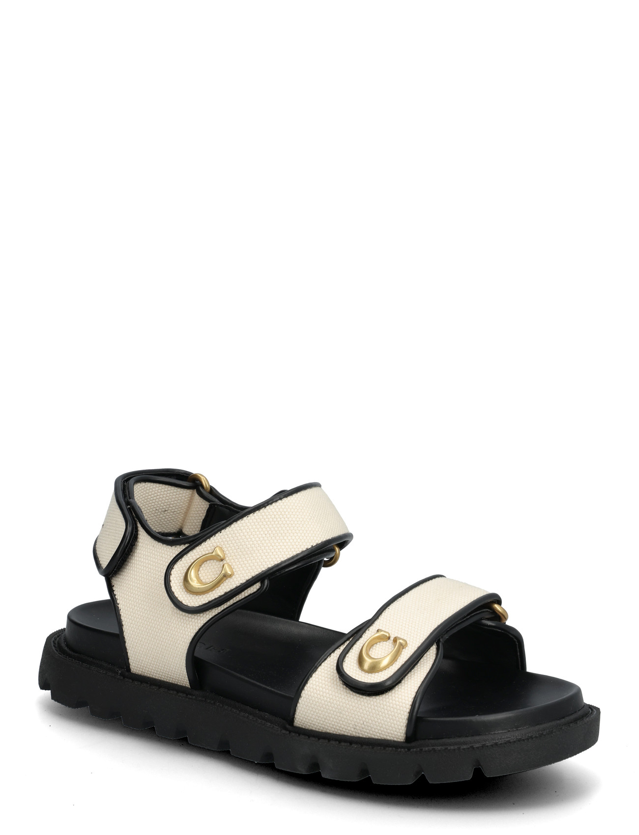 Coach Brynn Canvas Sandal, 38.5, Black, Sandaler > Flade Sandals, Dame