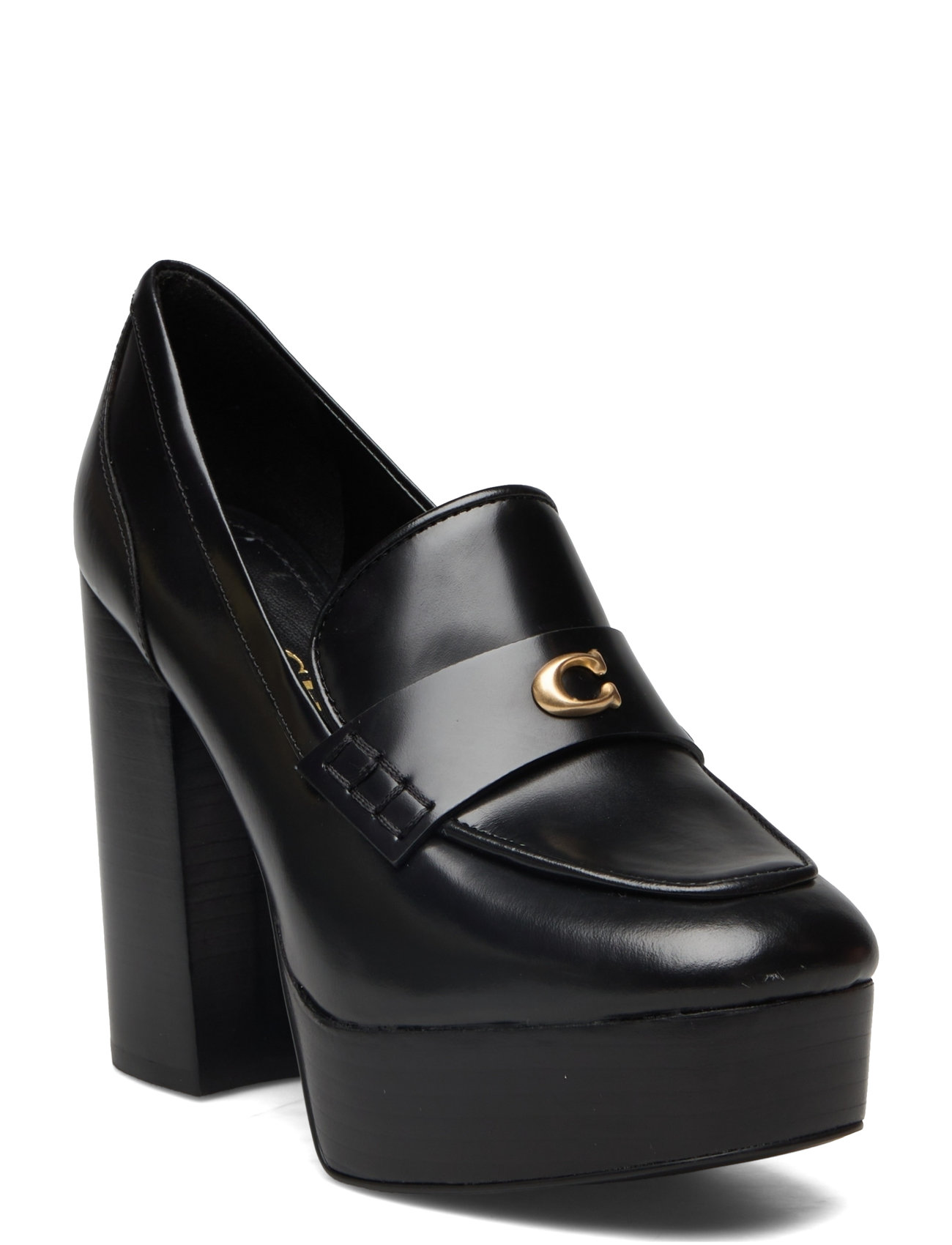 Ilyse Leather Loafer Shoes Heels Heeled Loafers Black Coach