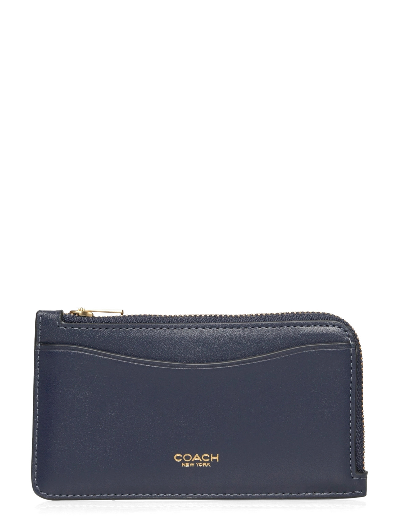Coach Refined Calf Leather New York Zip Card Case, One Size, Navy, Kortholdere & Punge > Punge, Dame