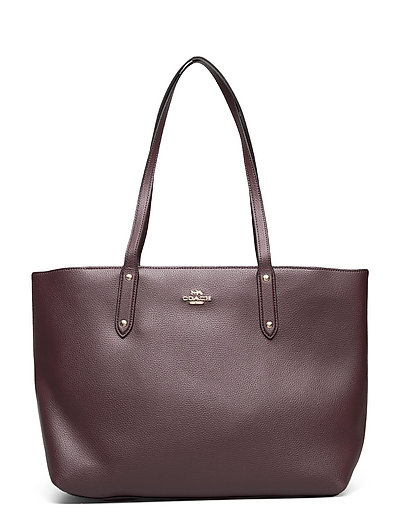 coach leather tote with zipper