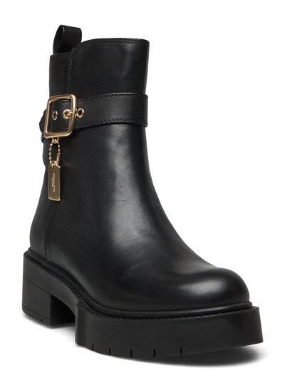 Coach Lacey Leather Bootie - Flat ankle boots | Boozt.com