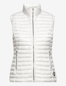 white quilted vest