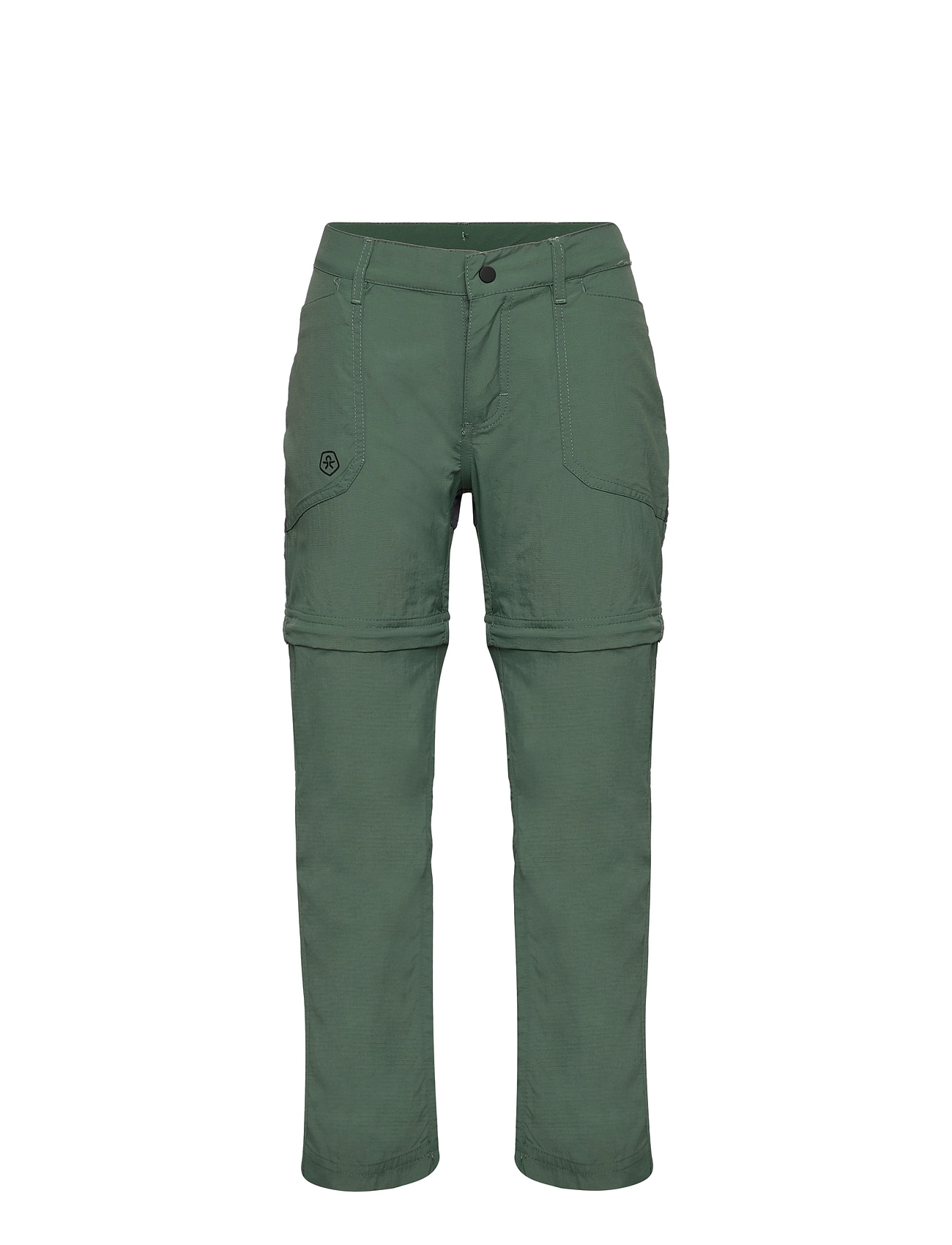 Color Kids Pants W. Zip Off, 110, Green, Underdele > Outdoor Pants, Børn