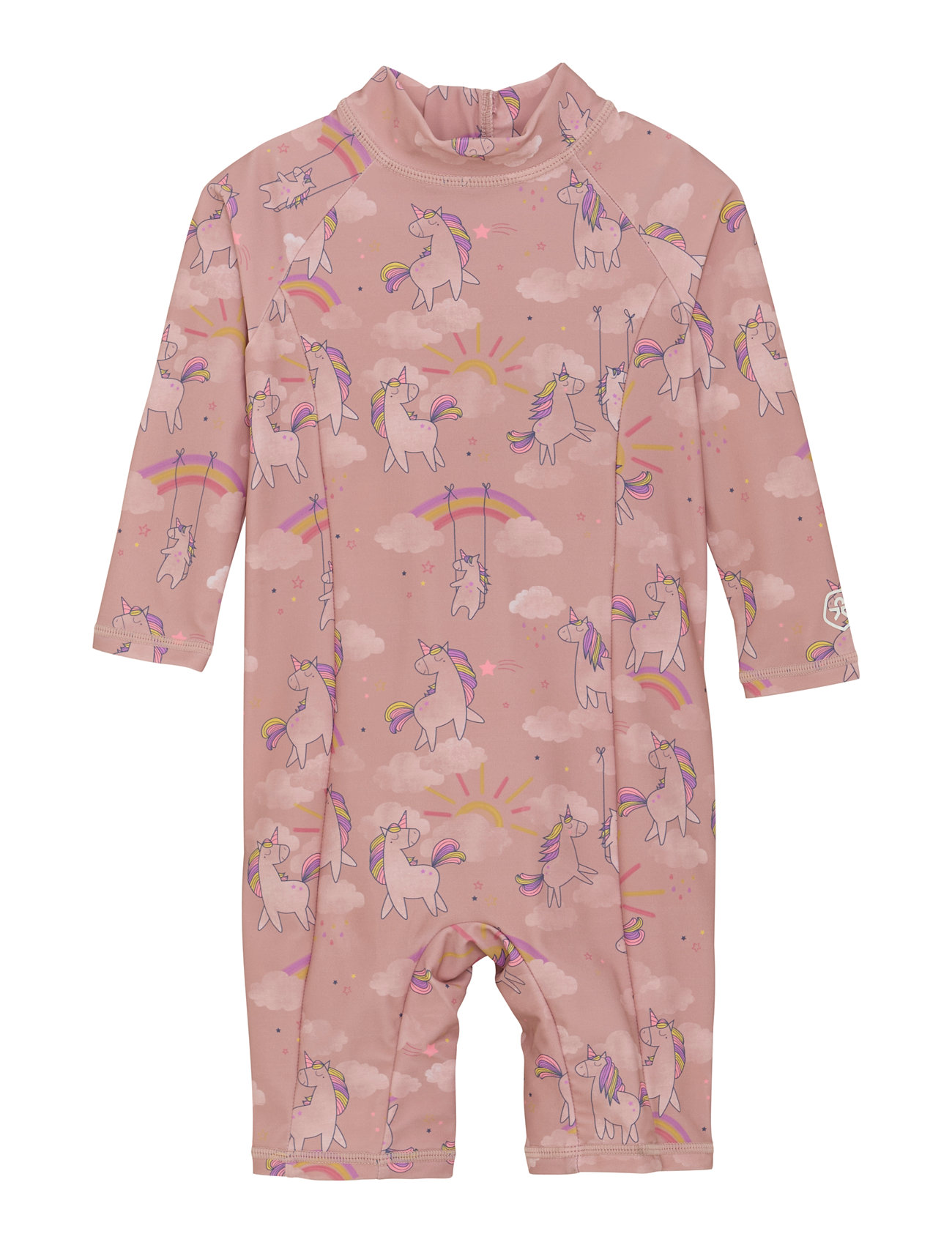 Baby Suit L/S, Aop Badedrakt Badetøy Pink Color Kids