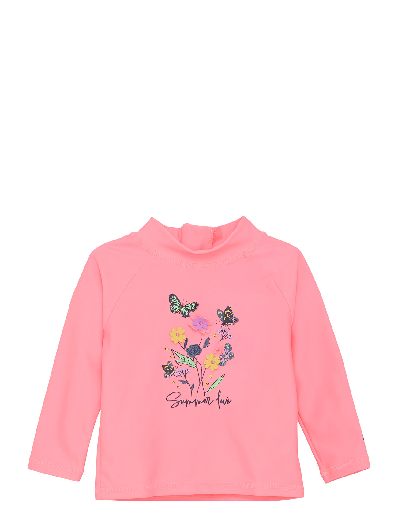Baby T-Shirt L/S W Application Swimwear Swim Tops Pink Color Kids