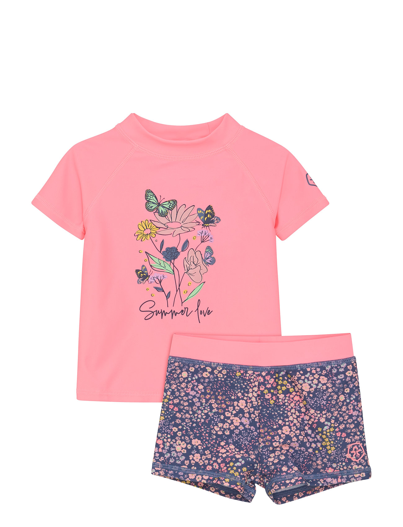 Baby T-Shirt Set S/S Badeshorts Pink Color Kids