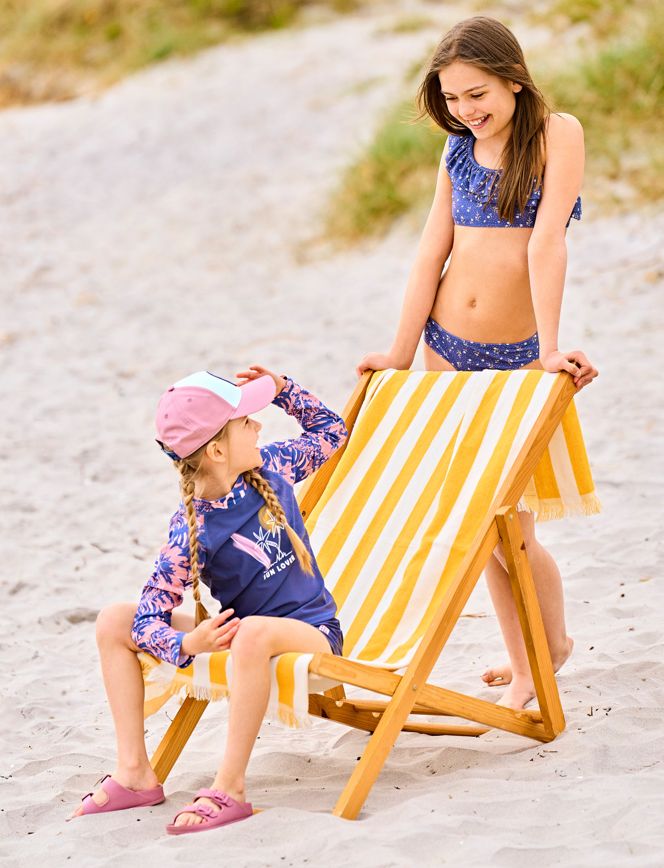Color Kids Bikini 1 Shoulder Frill, Aop, 110, Blue, Badetøj > Bikinier, Børn
