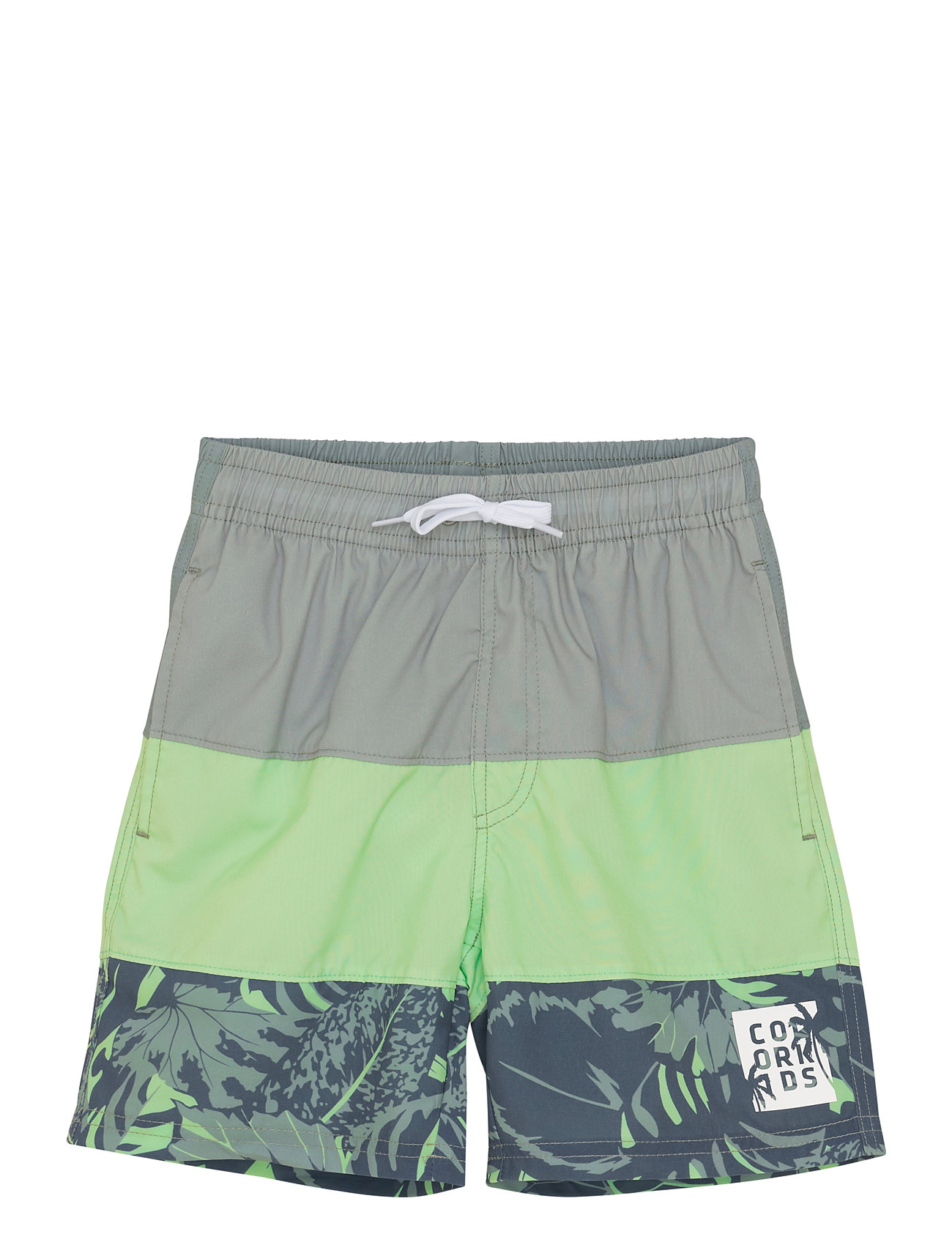 Swim Long Shorts, Colorblock Badeshorts Green Color Kids