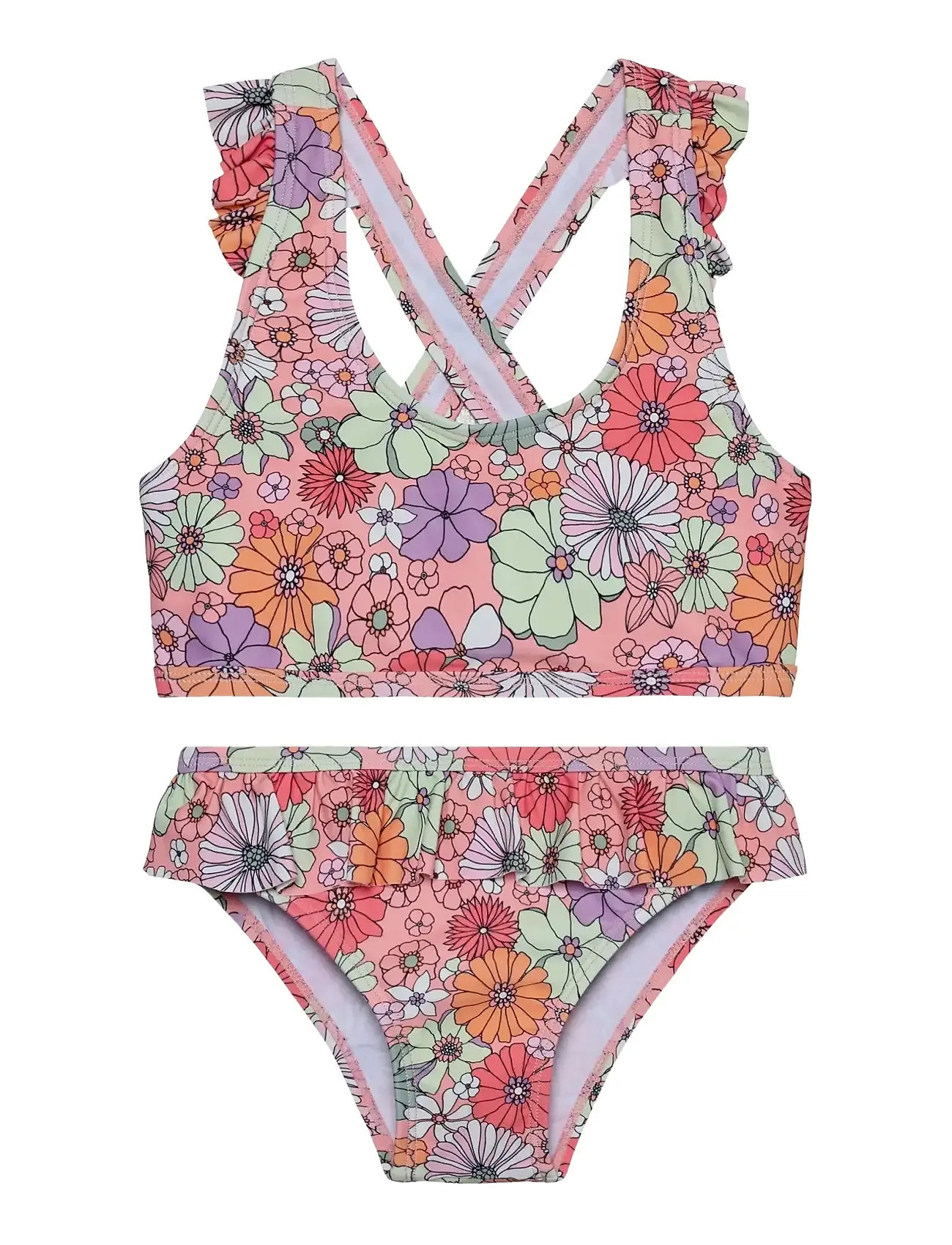 Color Kids Bikini W. Short Skirt, Aop, 128, Multi/patterned, Badetøj > Bikinier, Børn