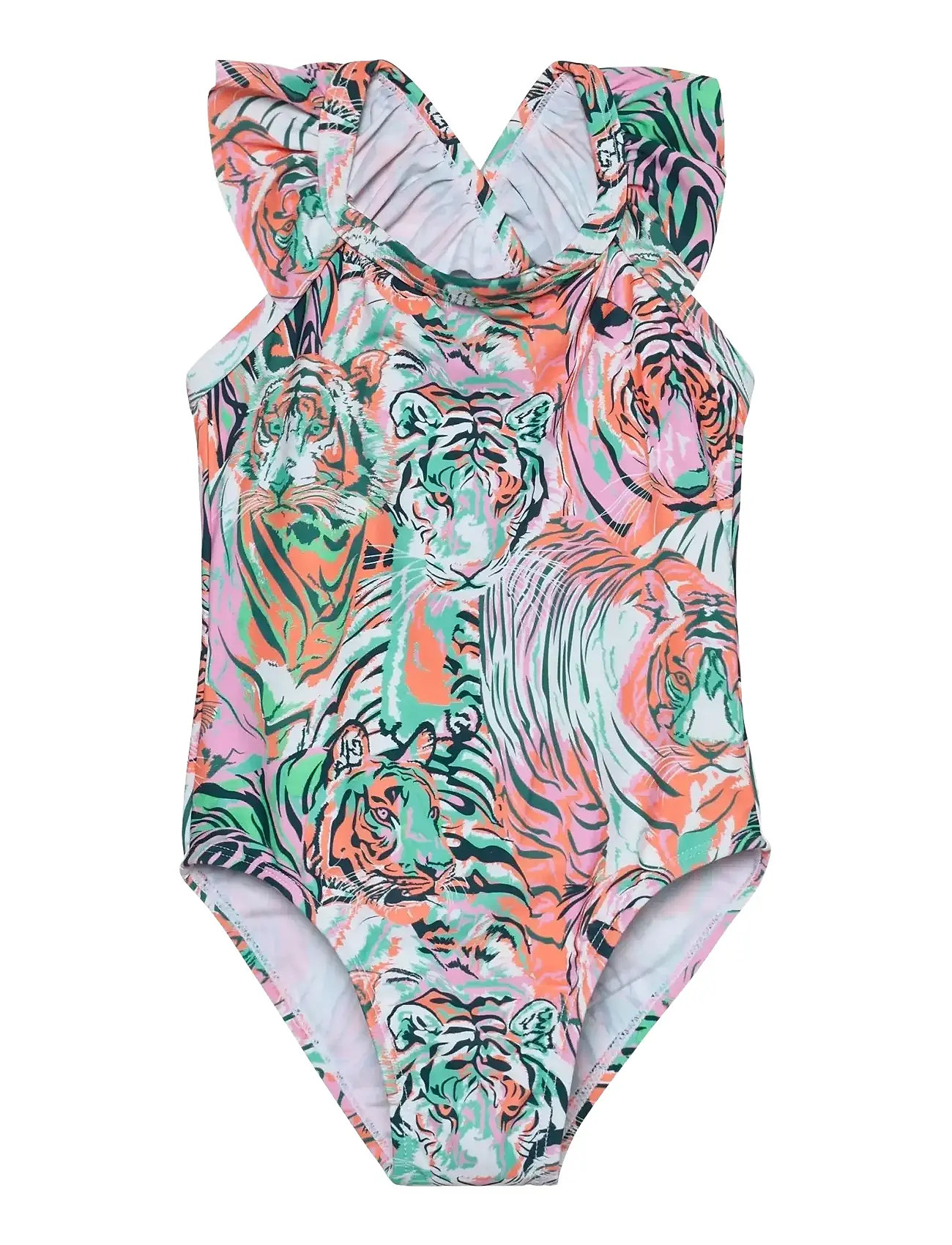 Color Kids Swimsuit W. Frills, Aop, 104, Multi/patterned, Badetøj > Badedragter, Børn