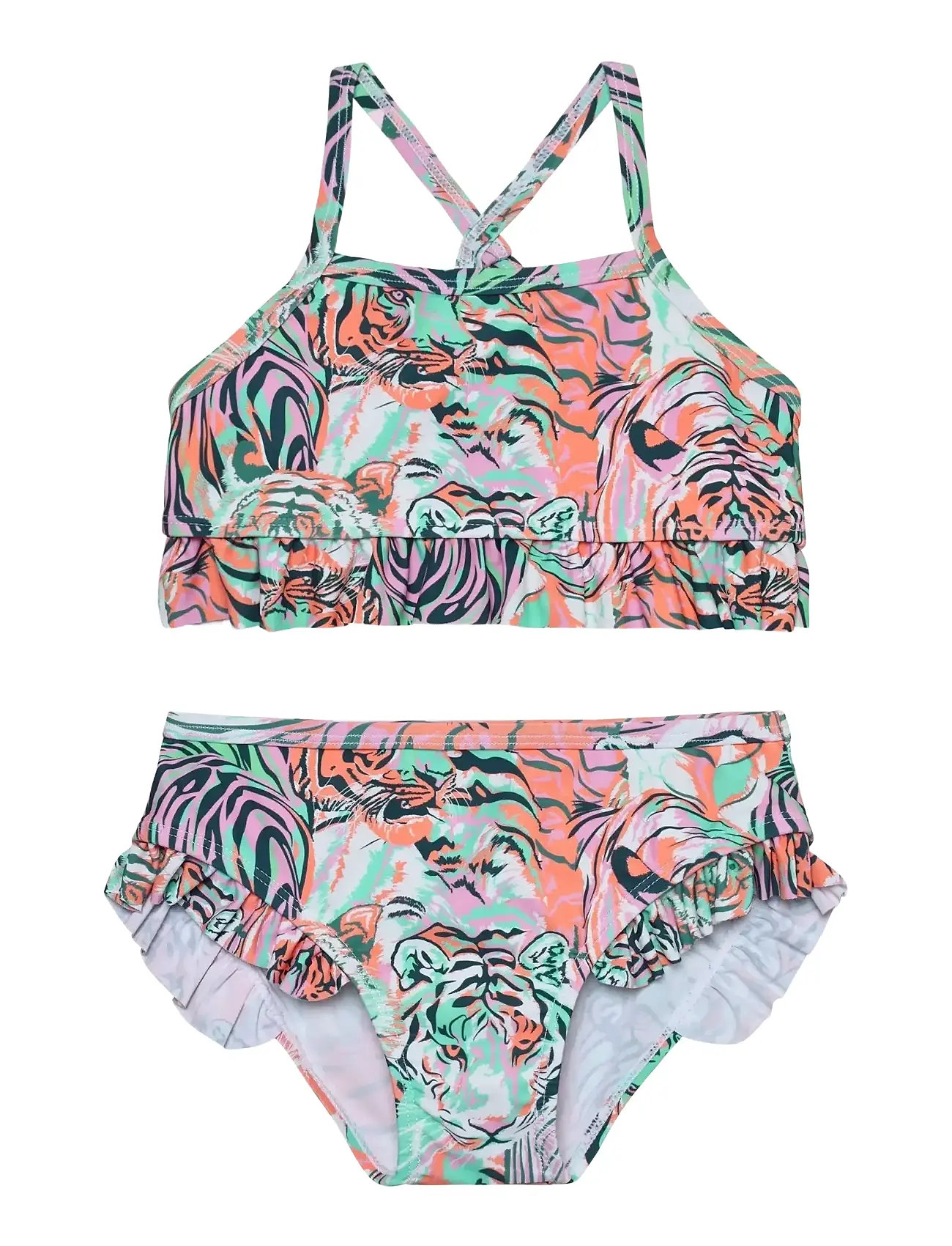 Color Kids Bikini W. Frills, Aop, 122, Multi/patterned, Badetøj > Bikinier, Børn