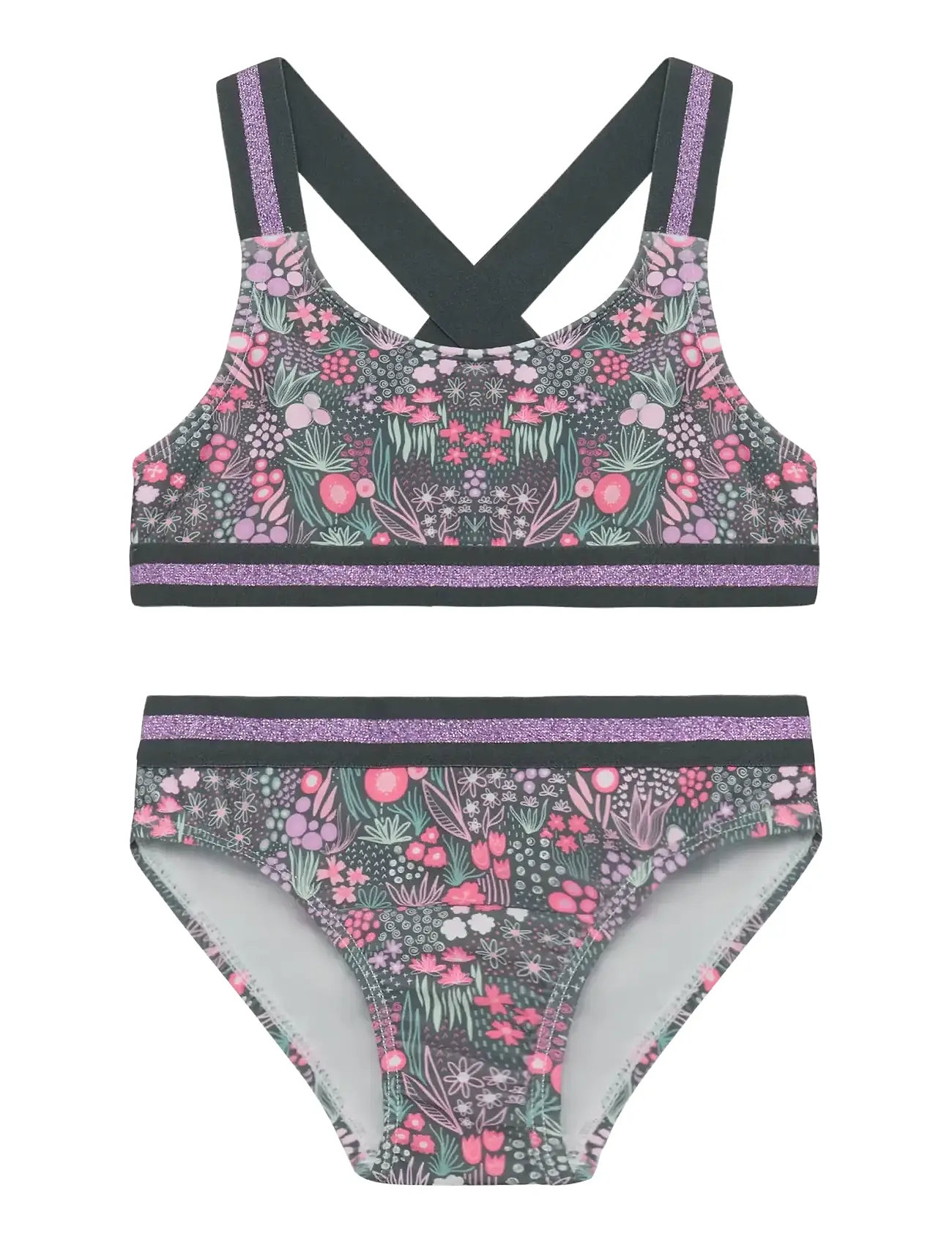 Color Kids Bikini W. Contrast Straps, Aop, 104, Multi/patterned, Badetøj > Bikinier, Børn