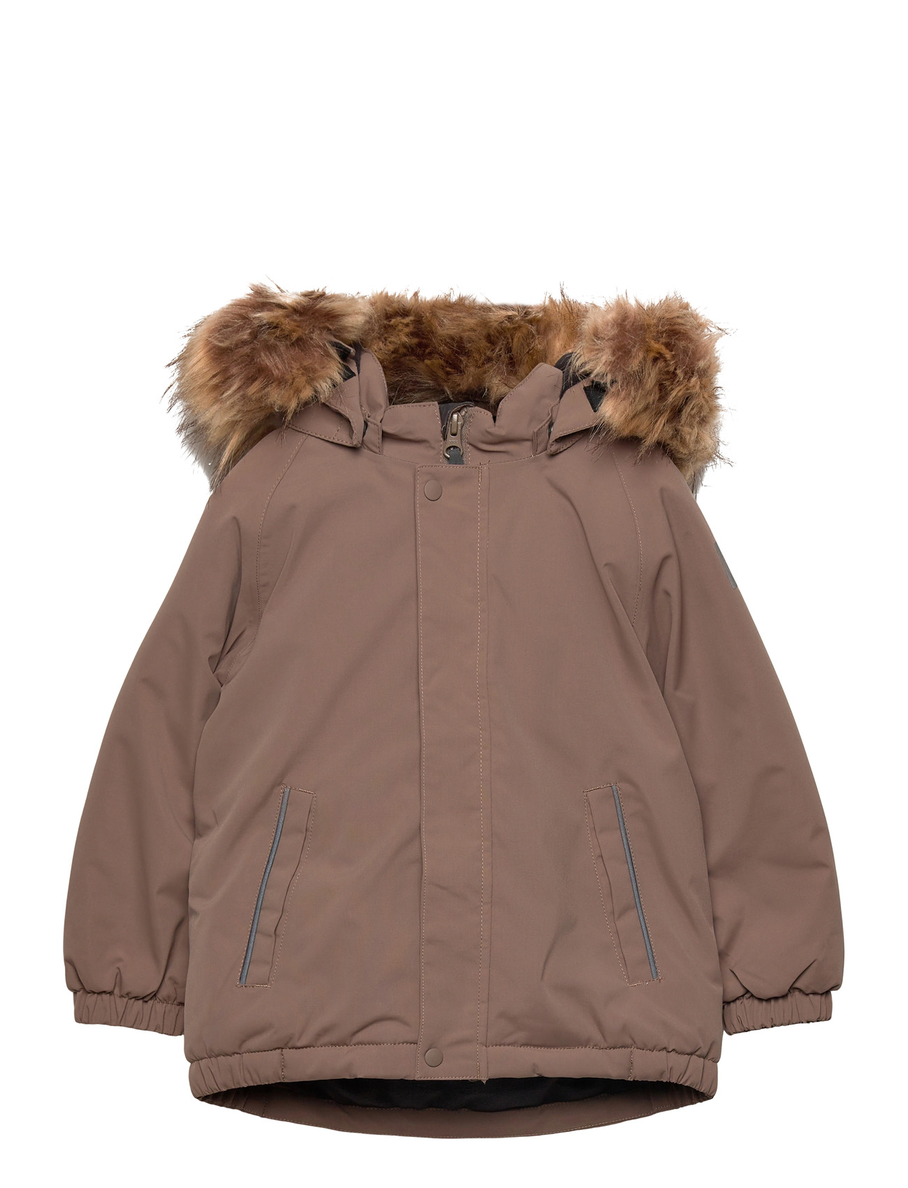 Color Kids Baby Parka W. Fake Fur, 98, Brown, Jakker Og Frakker > Parkajakker, Børn