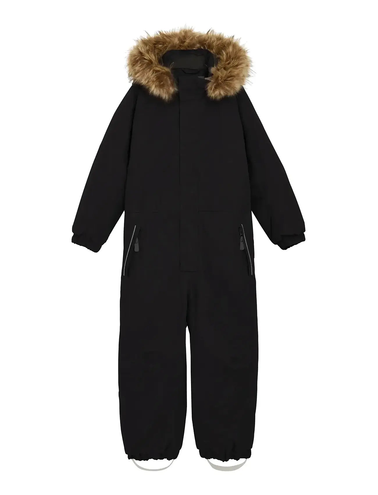Color Kids Coverall W. Fake Fur, 122, Black, Overalls > Overalls Og Sæt Til Sne-Ski, Børn