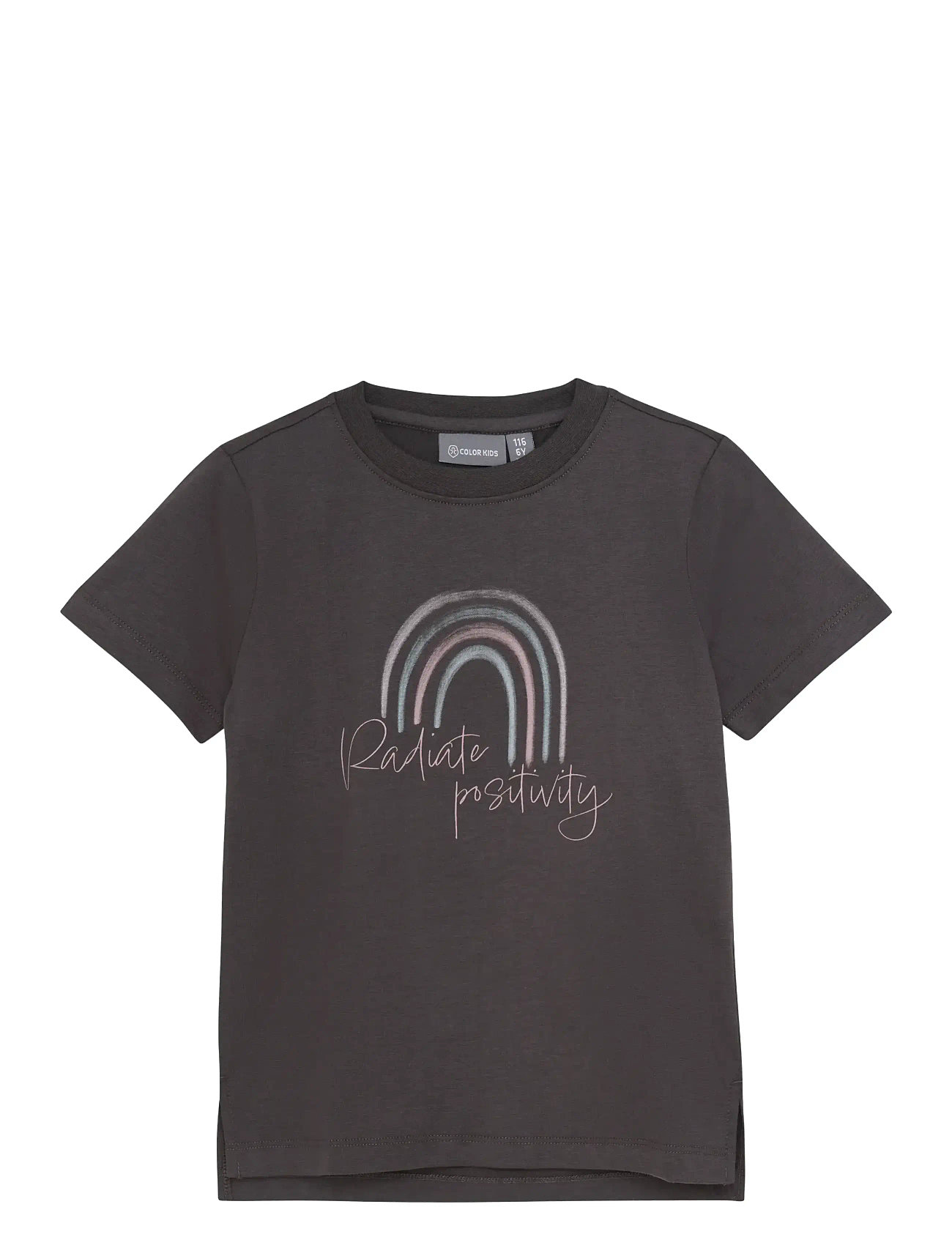 COLOR Kinder T-Shirt W. Print S/S Grau - 104 - Kinder