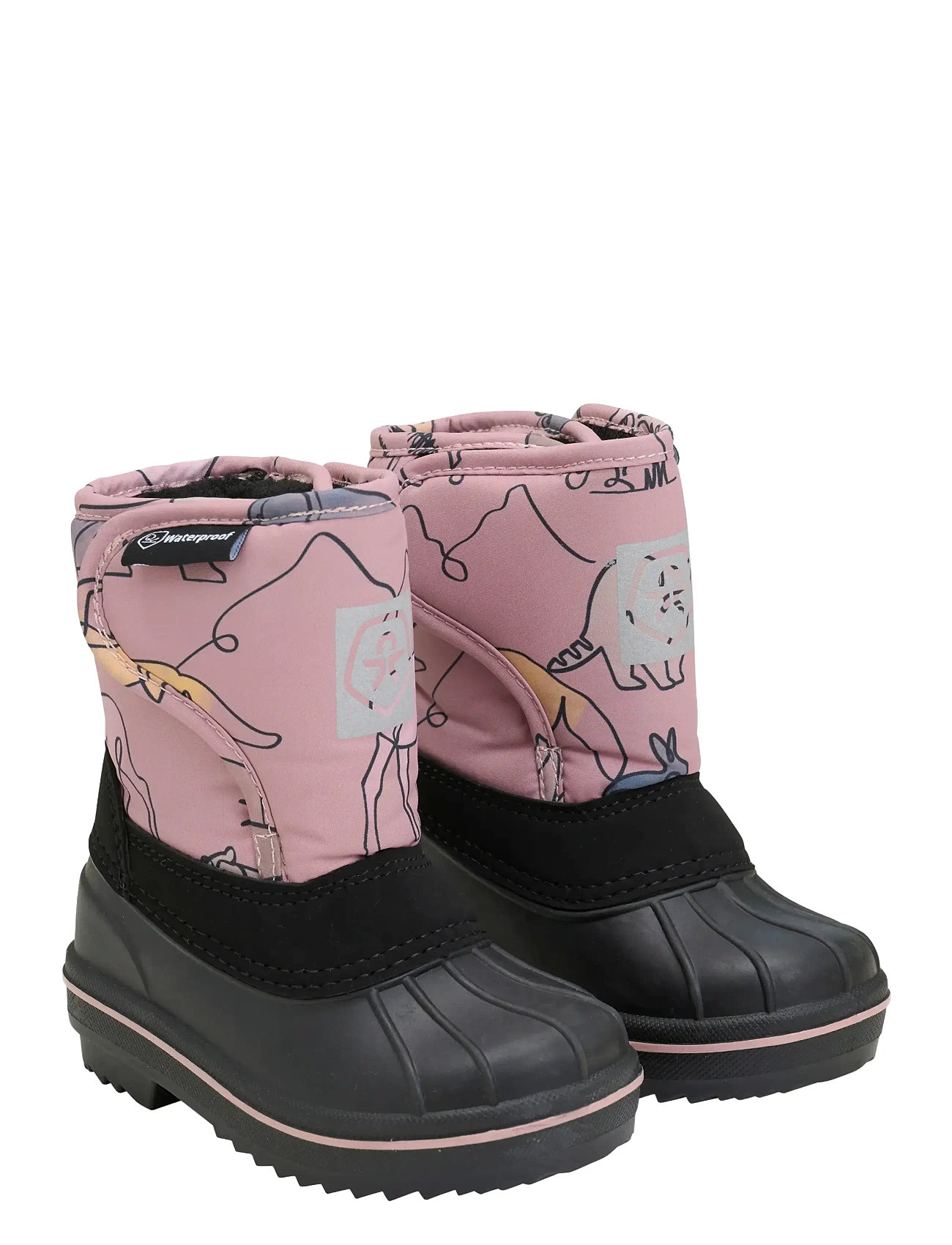 Color Kids Boots W. Wool & Wp, Aop, 30, Pink, Winter - Winterboots Pull On, Børn