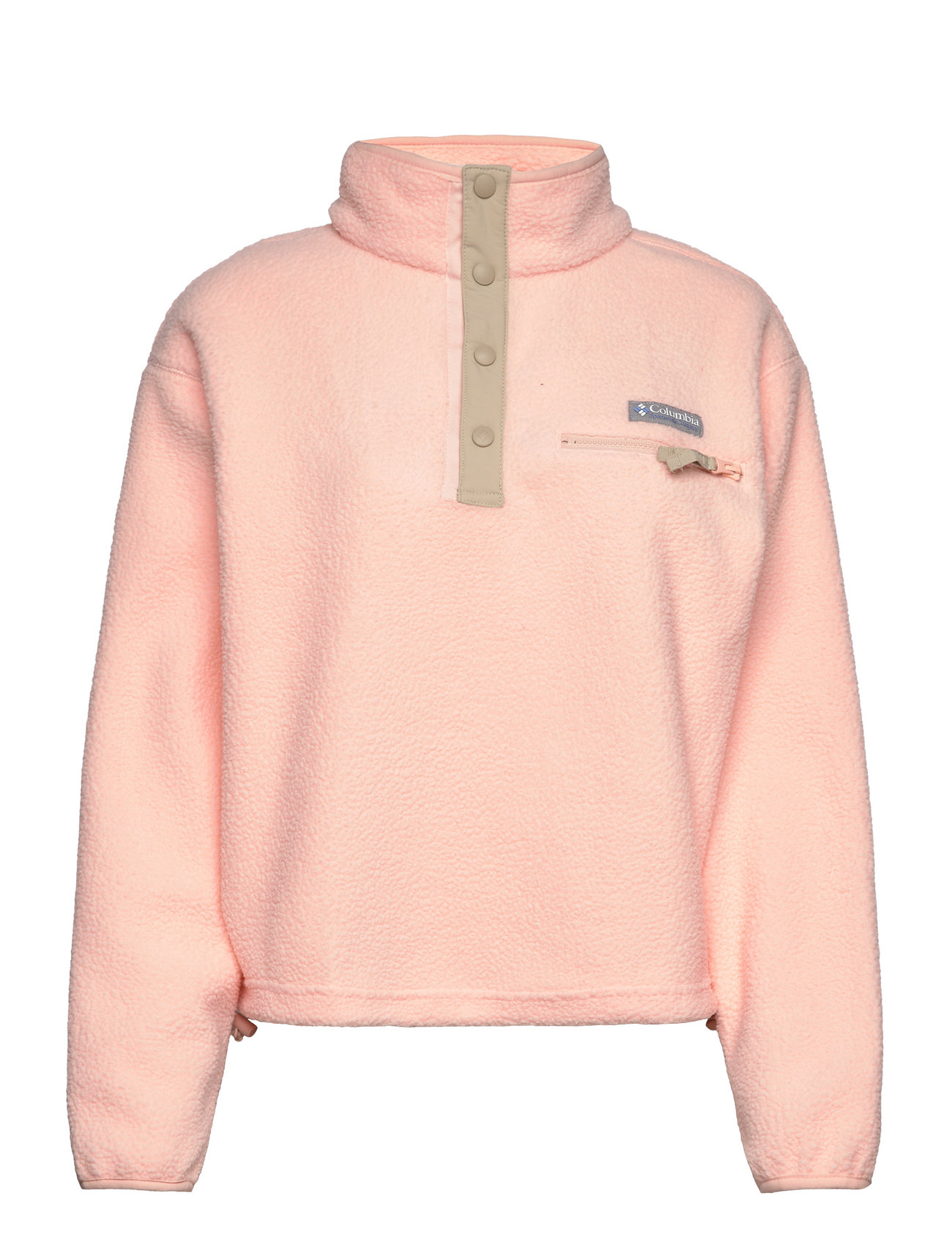 Columbia Sportswear Helvetia Cropped Half Snap (Peach Blossom, Ancient Fossil), (48.75 
