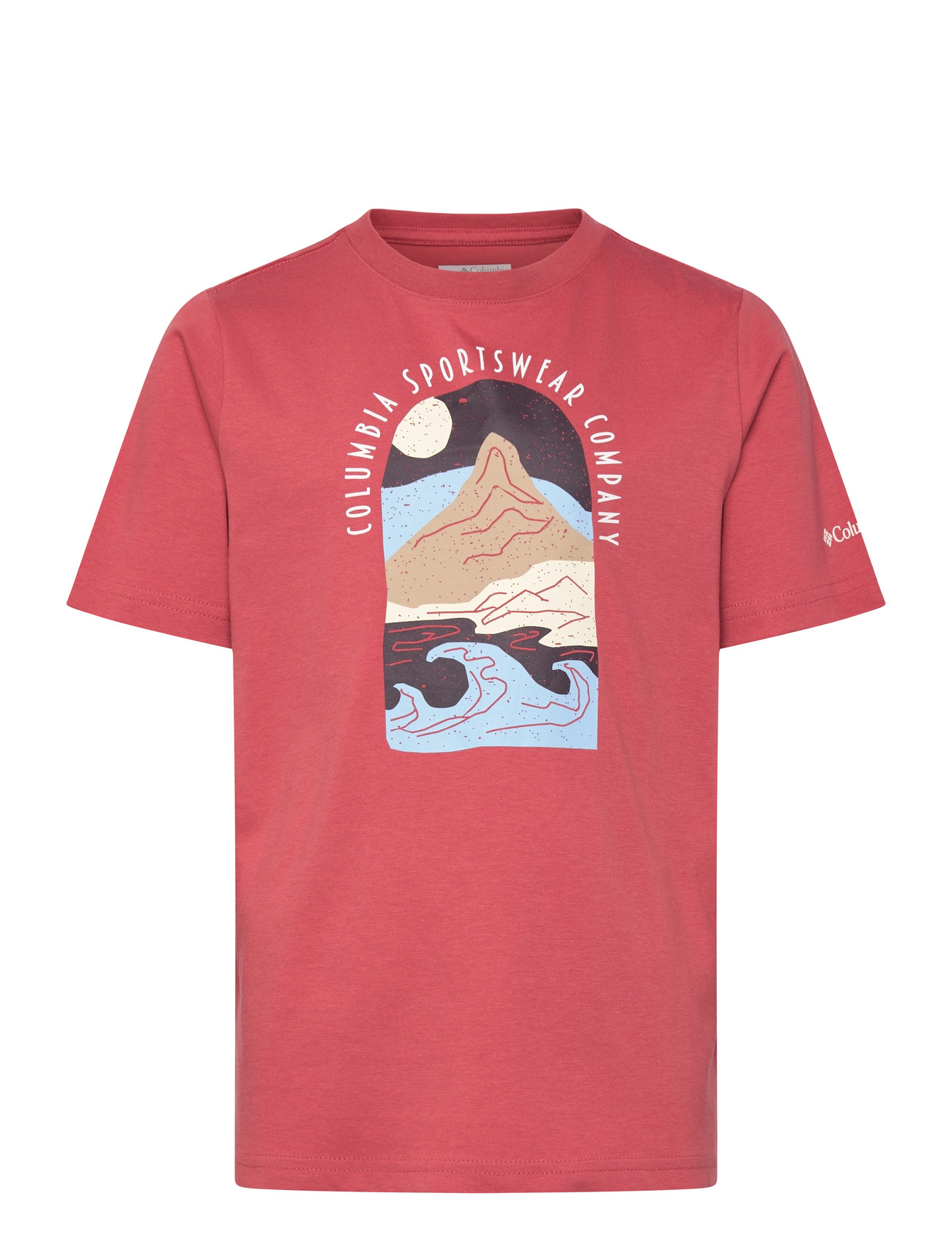 Columbia Sportswear Valley Creek Ii Ss Graphic Shirt, 128, Red, T-Shirts > Kortærmede, Børn