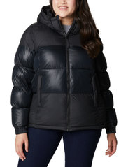 ladies black puffer jacket with fur hood