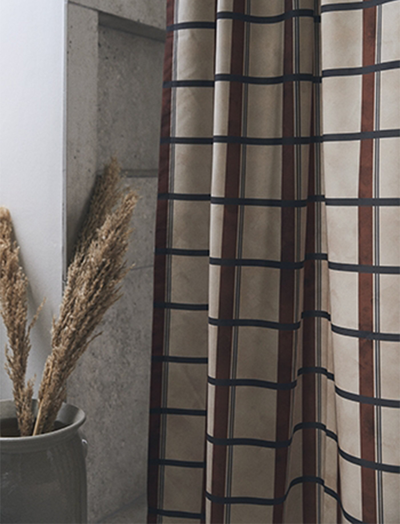 compliments Check Shower Curtain W/eyelets Shower curtains