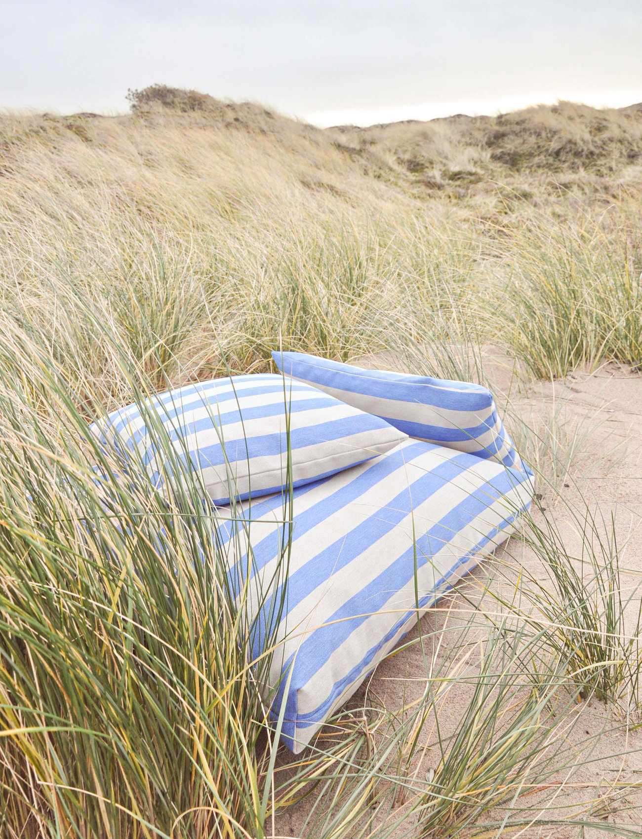 compliments Outdoor Stripe Cushion, 45X45 cm, Blue, Puder & Tæpper > Puder, Unisex