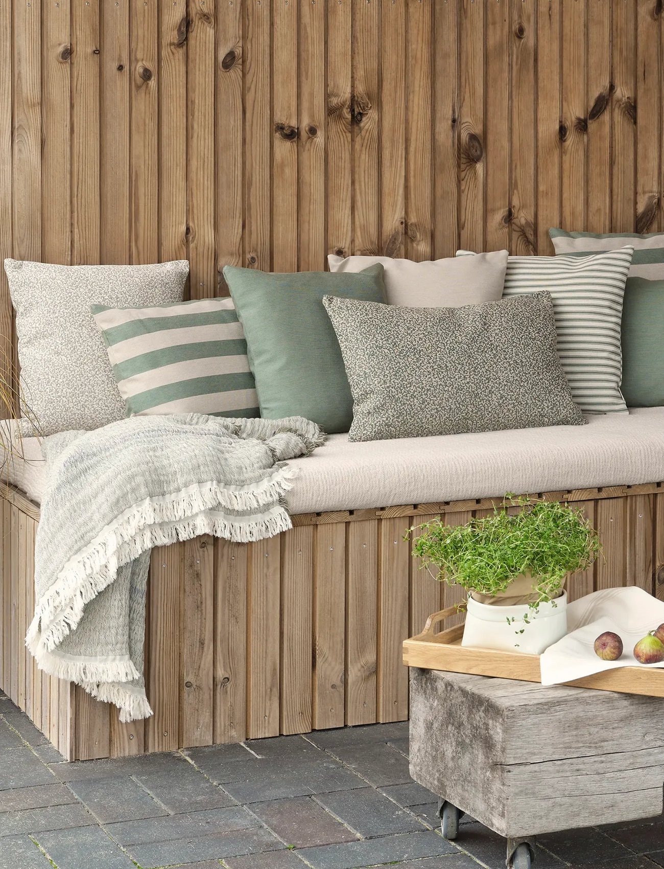 compliments Outdoor Grain, 45X45 cm, Green, Puder & Tæpper > Puder, Unisex