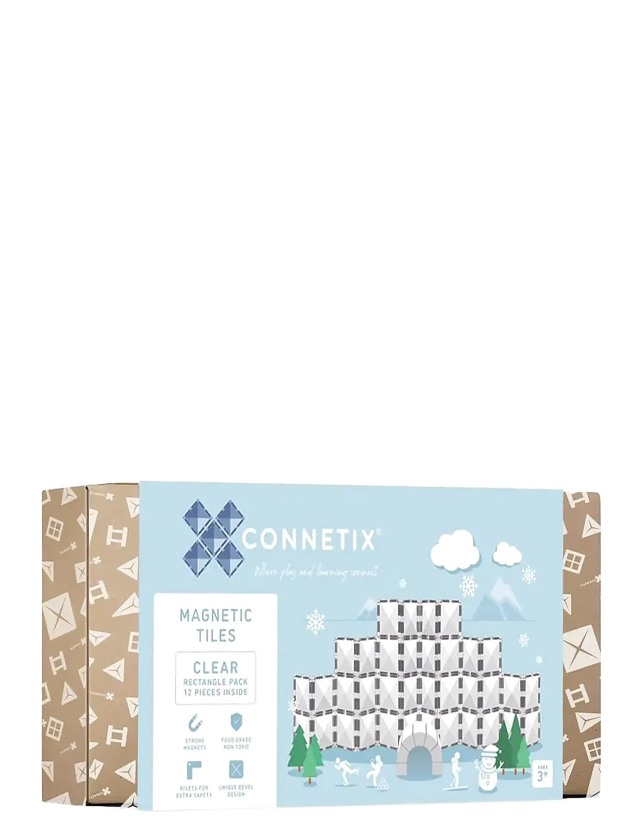 Clear Rectangle Pack 12 Pieces Toys Building Sets & Blocks Building Sets Multi/patterned Connetix