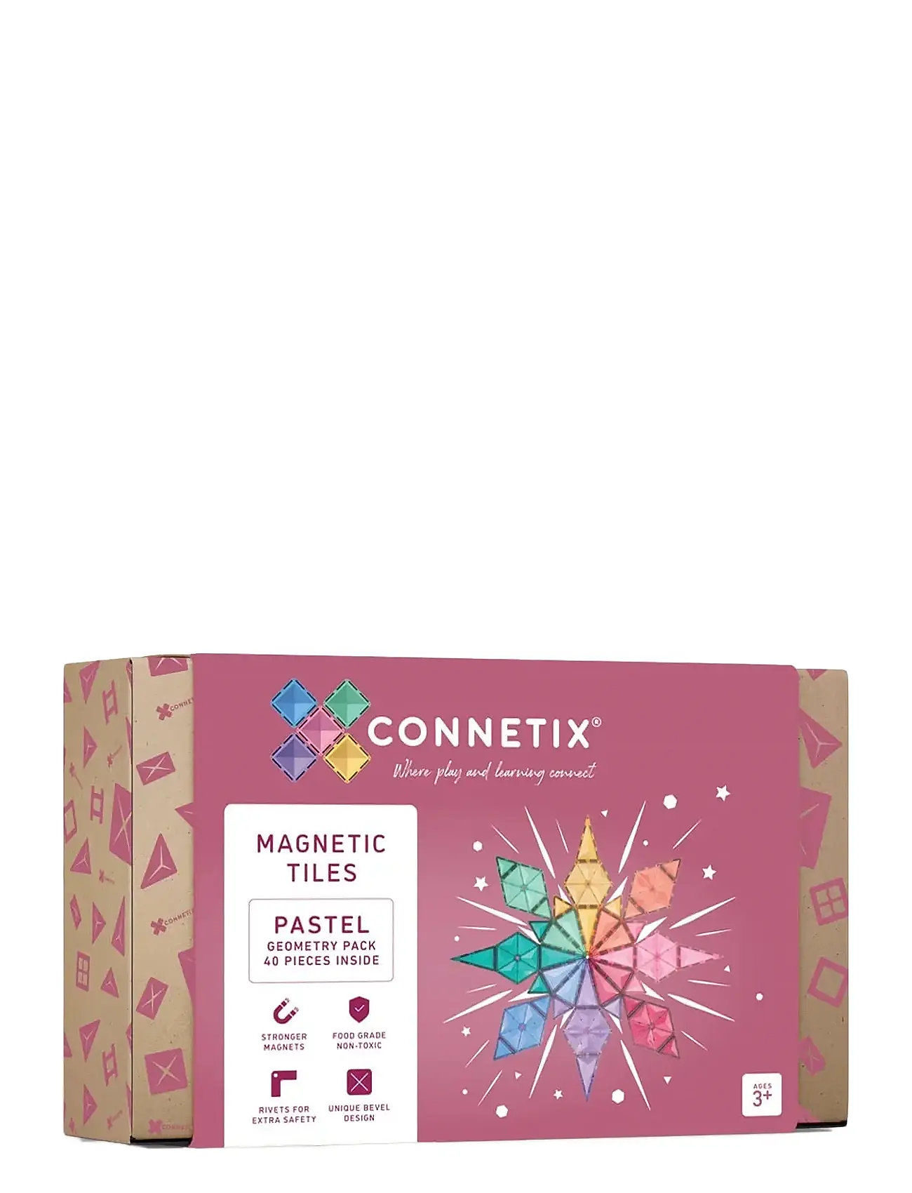 Pastel Geometry Pack 40 Pieces Toys Building Sets & Blocks Building Sets Multi/patterned Connetix