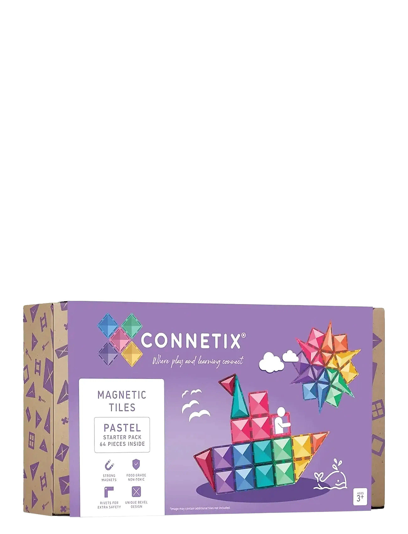 Pastel Starter Pack 64 Pieces Toys Building Sets & Blocks Building Sets Multi/patterned Connetix