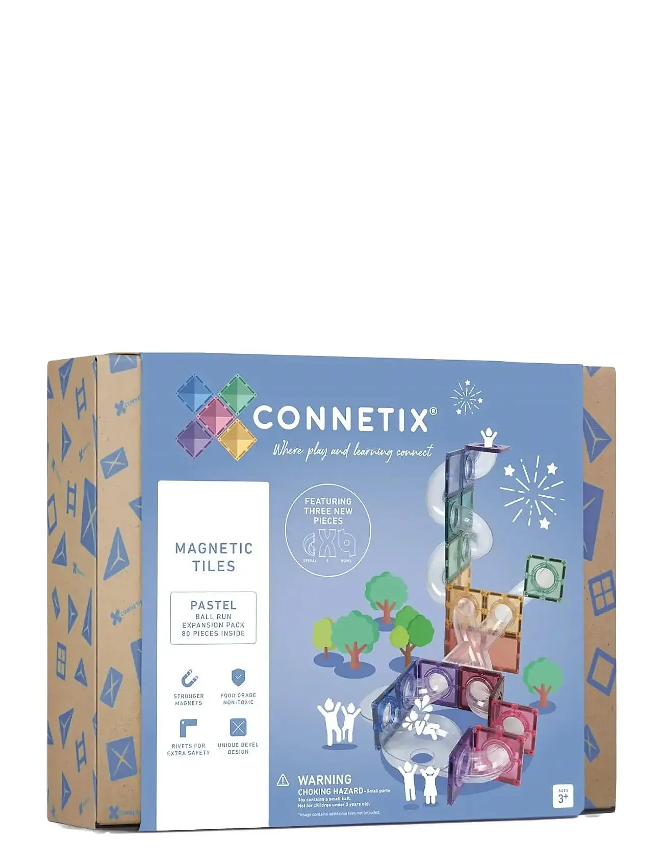 Pastel Ball Run Expansion Pack 80 Pieces Toys Building Sets & Blocks Building Sets Multi/patterned Connetix