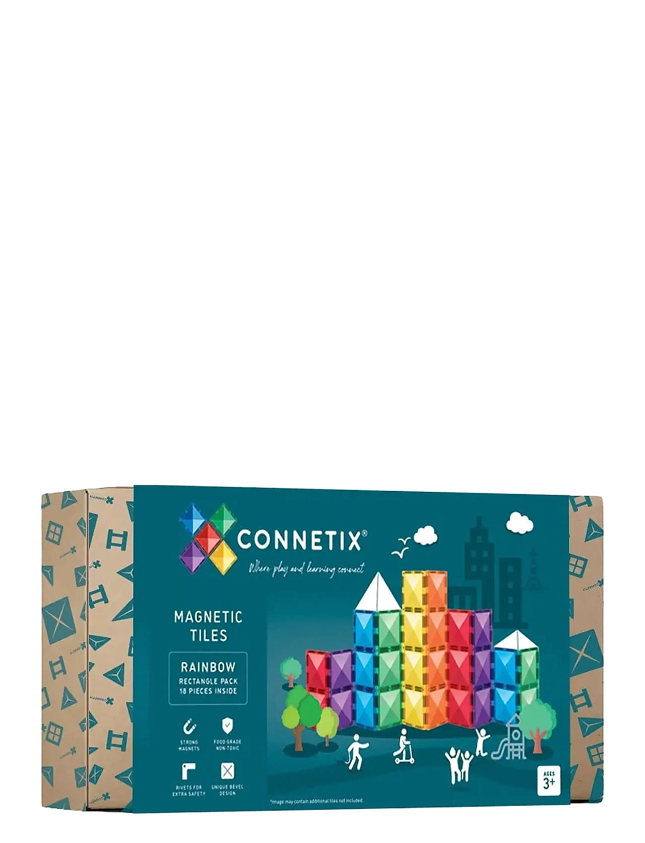 Rainbow Rectangle Pack 18 Pieces Toys Building Sets & Blocks Building Sets Multi/patterned Connetix