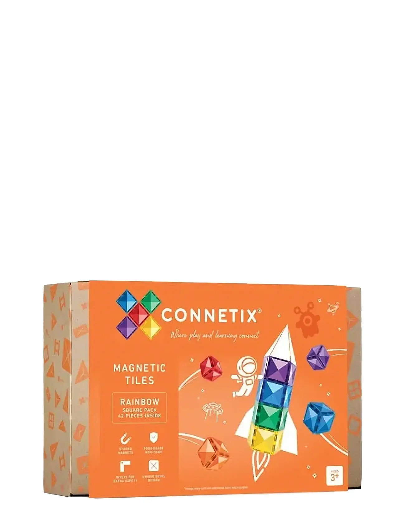 Rainbow Square Pack 42 Pieces Toys Building Sets & Blocks Building Sets Multi/patterned Connetix