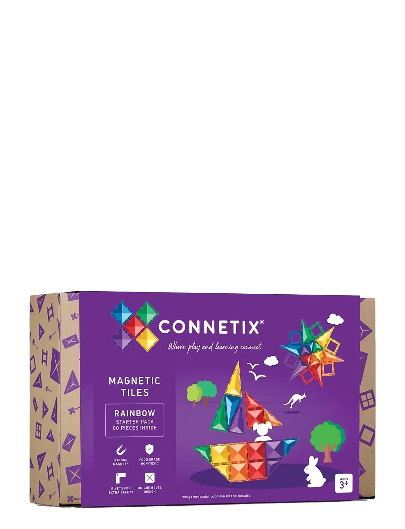 Rainbow Starter Pack 60 Pieces Toys Building Sets & Blocks Building Sets Multi/patterned Connetix