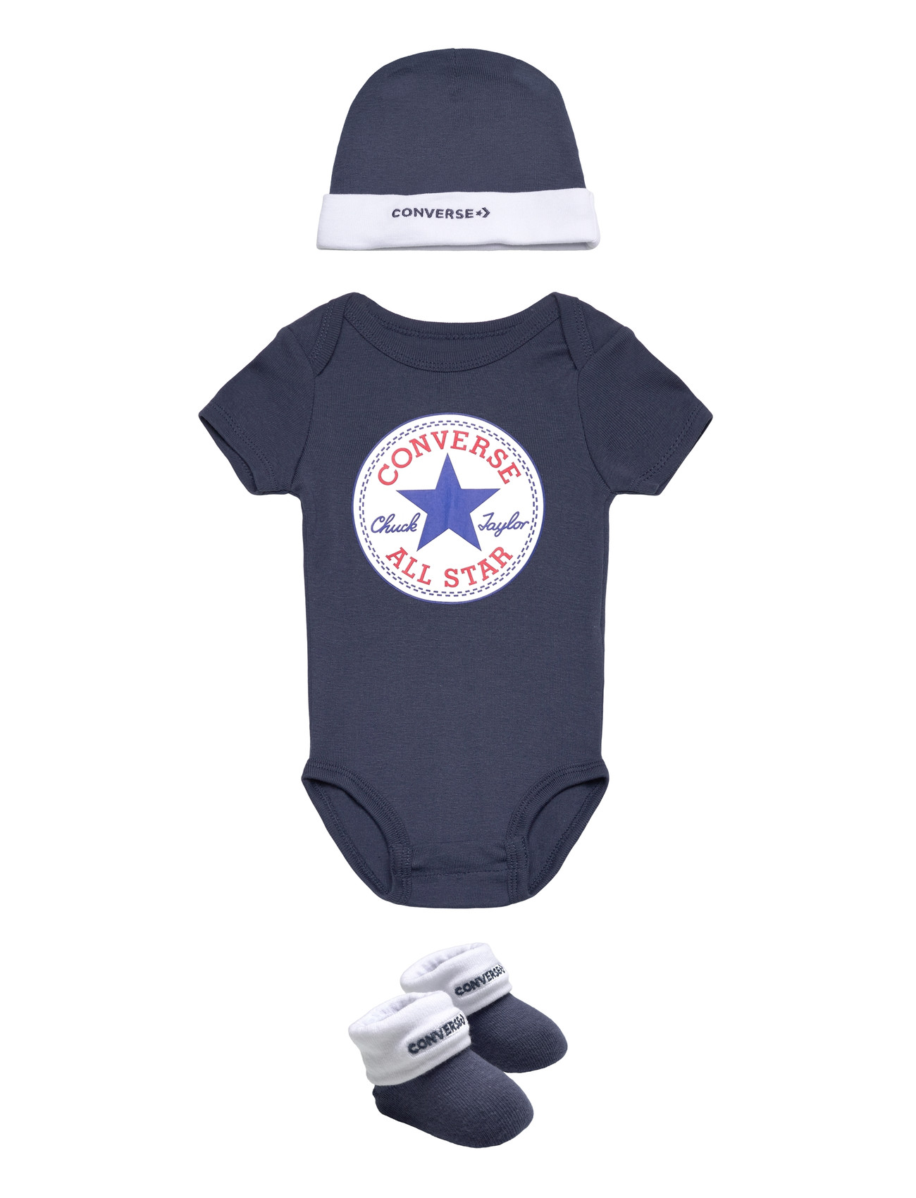 Converse C1-Bodysuit+Hat+Bootie, 50/68, Black, Kroppe > Kortærmede, Børn