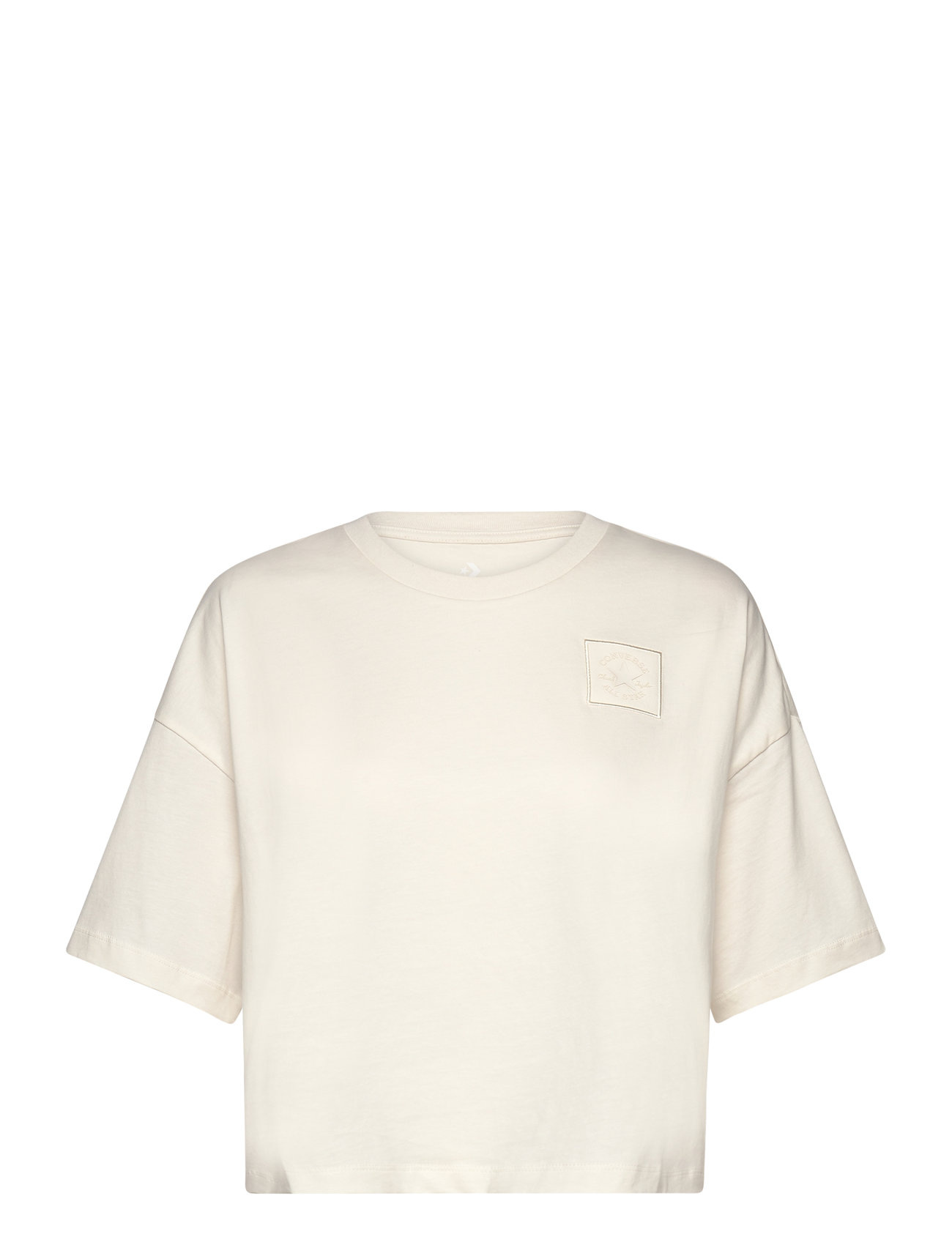 Chuck Taylor Embro Boxy Tee Sport Shirts Short-sleeved Cream Converse