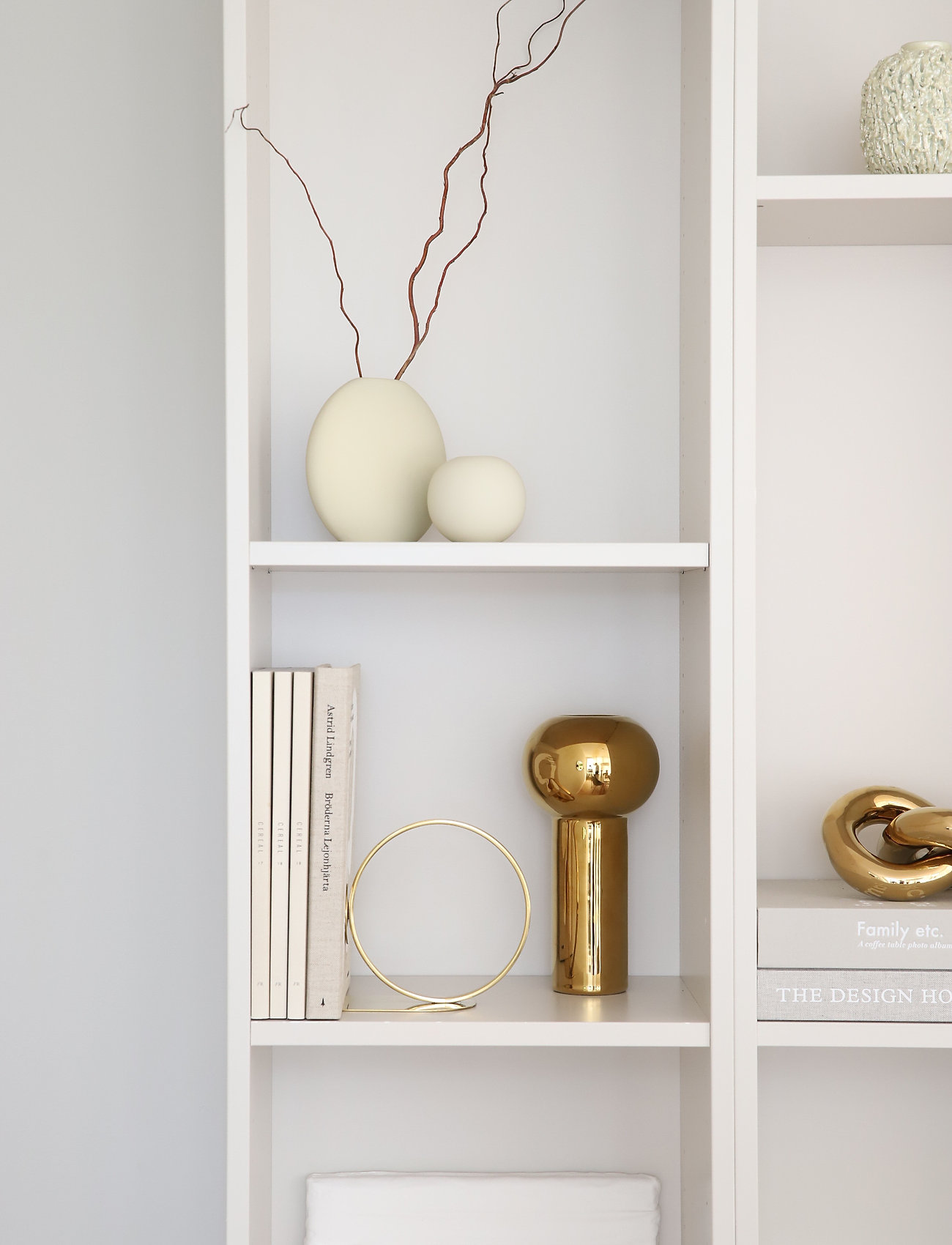 Cooee Design Pillar Vase 24cm, One Size, Gold, Vaser > Store Vaser, Unisex