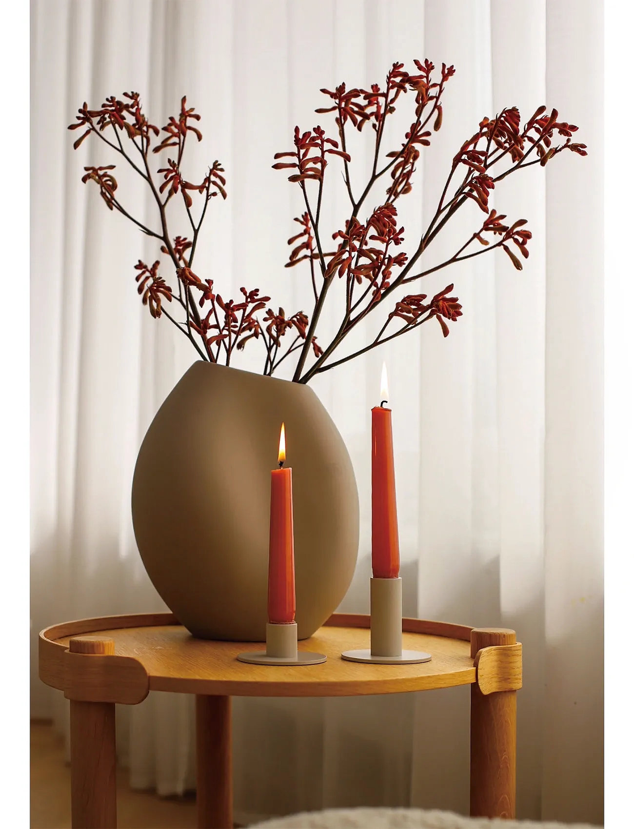 Cooee Design Candlestick Low 70Mm Sand, H:7 cm, Cream, Lysestager & Lanterner > Lysestager, Unisex