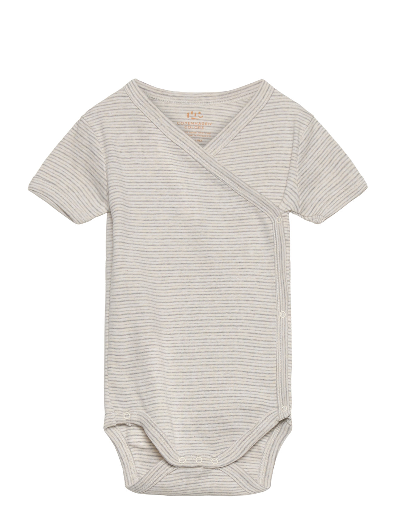 Baby Striped Wrap Body W. Short Sleeve Grey Copenhagen Colors