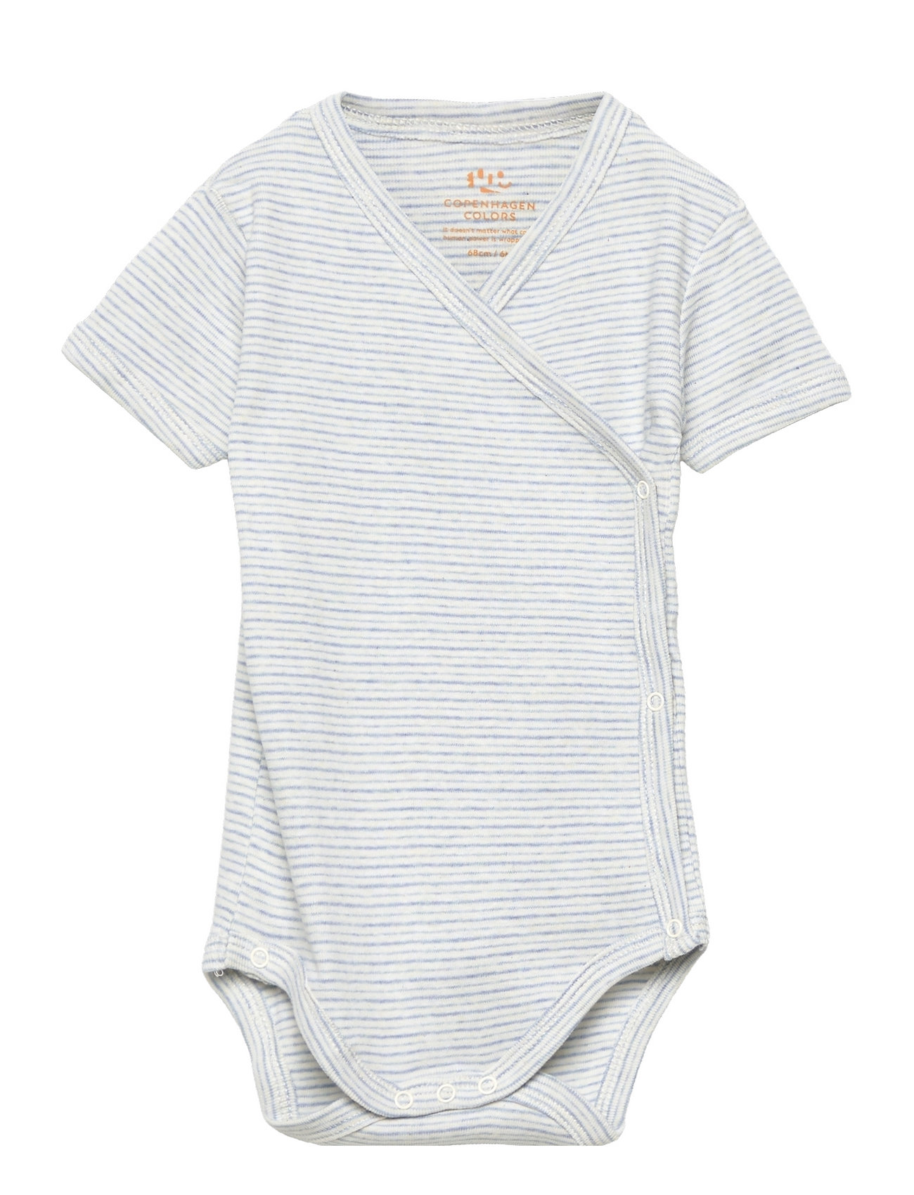 Baby Striped Wrap Body W. Short Sleeve Blue Copenhagen Colors