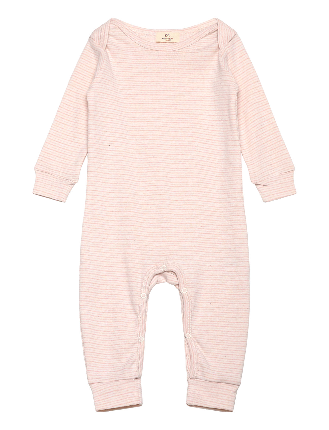 COPENHAGEN COLORS Gestreift Langärmelig Romper W. Lapneck Pink - 80 - Kinder
