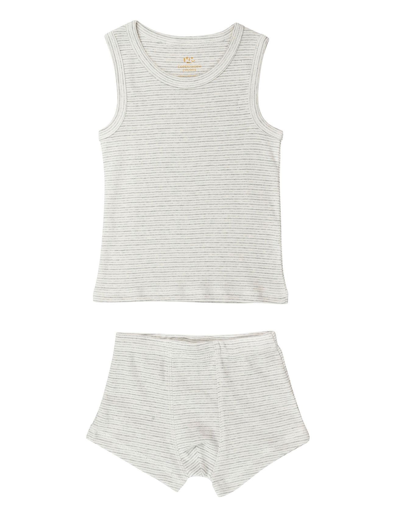 COPENHAGEN COLORS Tank-Oberteil Und Boxershorts Gestreift Grau - 110 - Kinder