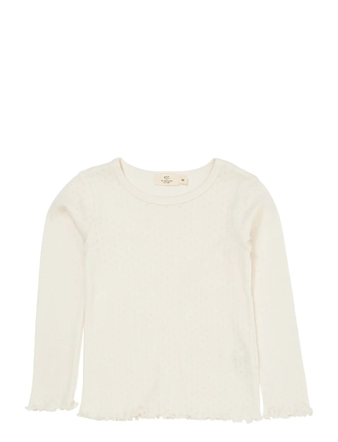 COPENHAGEN COLORS Summer Pointelle Ls Tee Cream - 122 - Kinder