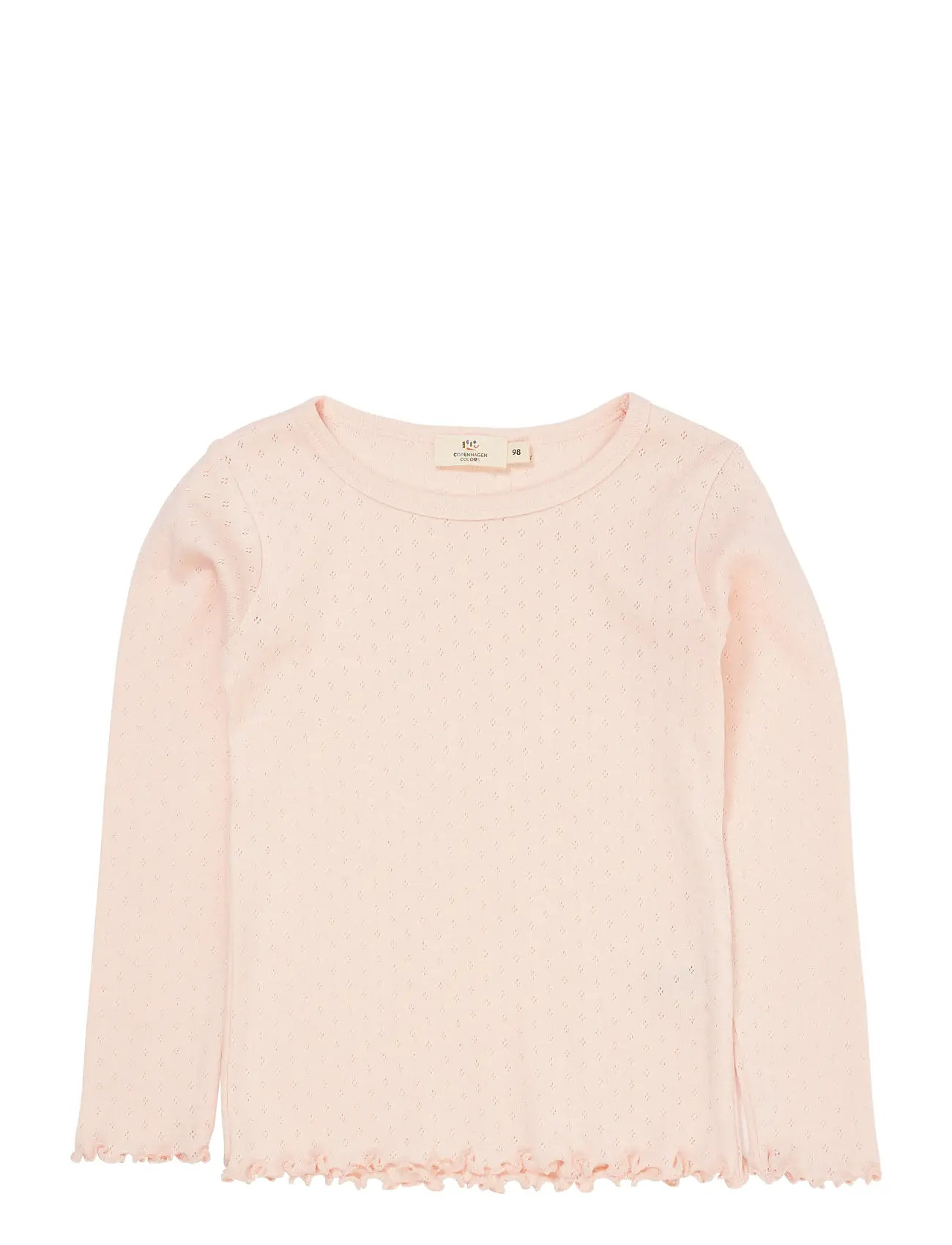COPENHAGEN COLORS Summer Pointelle Ls Tee Pink - 104 - Kinder