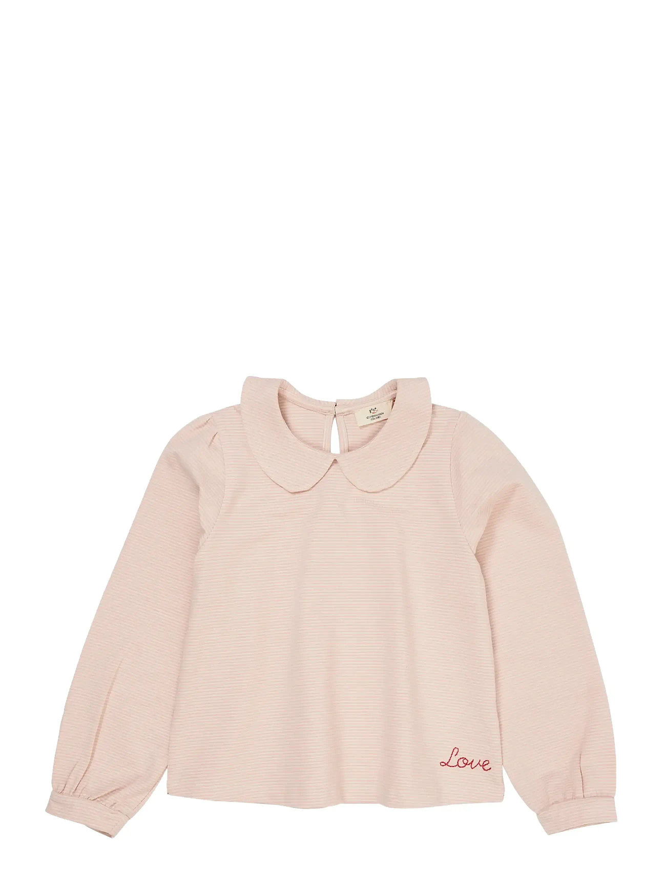 COPENHAGEN COLORS Gestreift Bluse W. Collar Ls Pink - 116 - Kinder