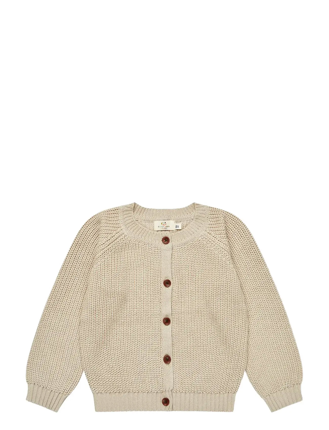 COPENHAGEN COLORS Strick Klassisch Rib Cardigan Beige - 146 - Kinder