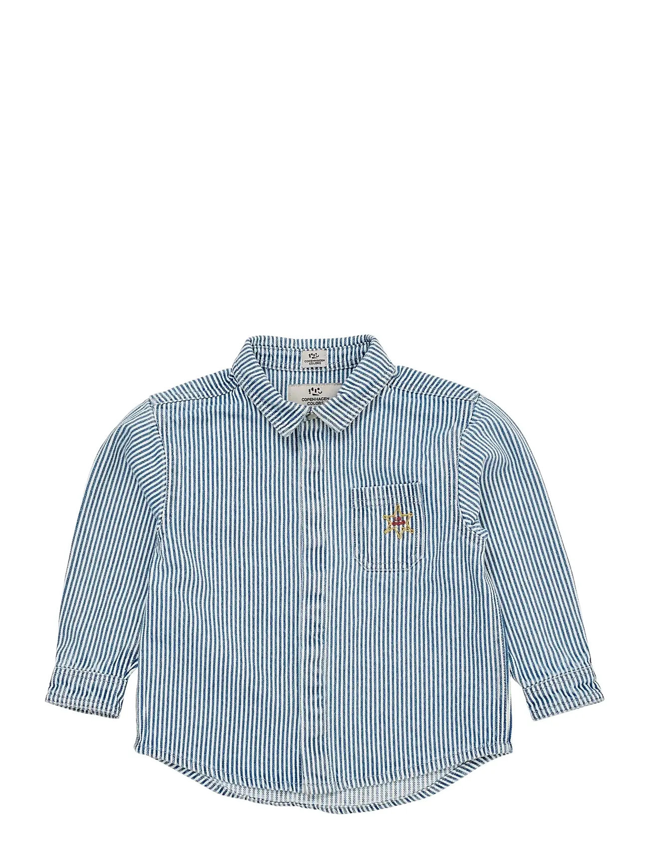 COPENHAGEN COLORS Y/D Stripe Twill Overshirt Blau - 104 - Kinder