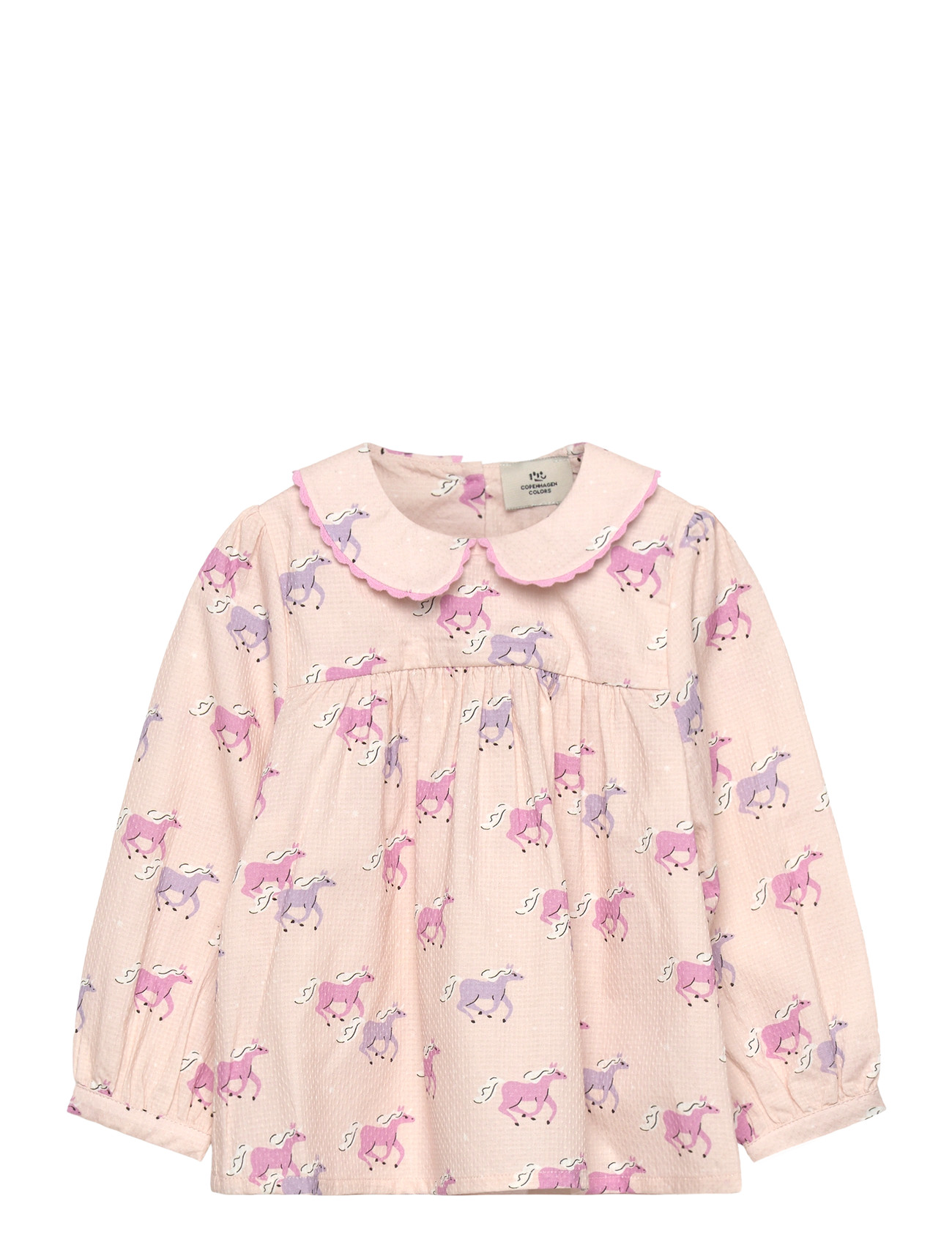COPENHAGEN COLORS Unicorn Bluse W. Collar Pink - 104 - Kinder