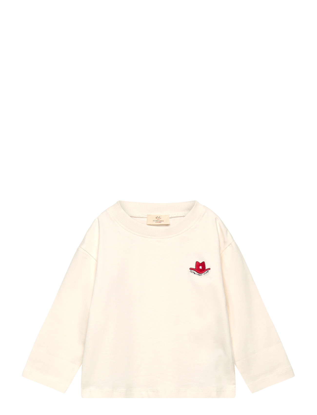 COPENHAGEN COLORS Ls T-Shirt W. Rot Cowboy Hat Cream - 104 - Kinder