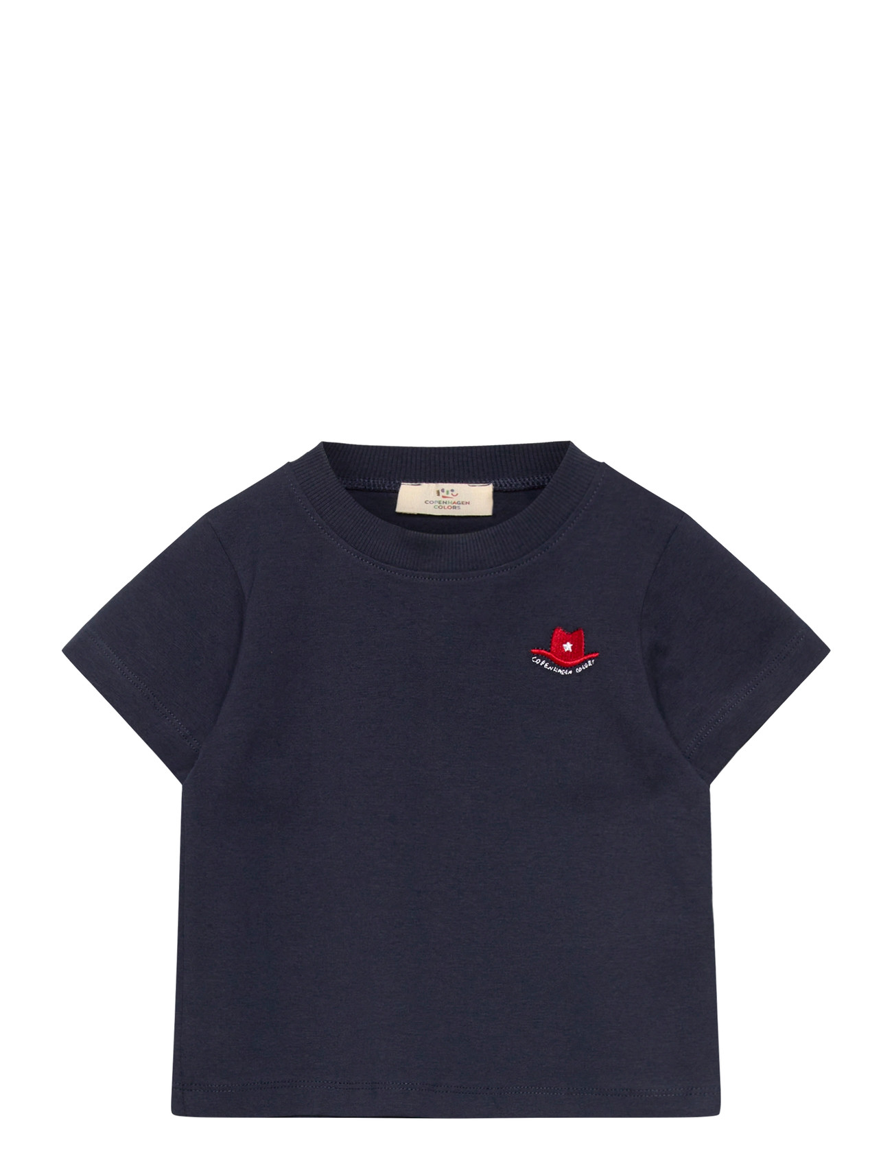 COPENHAGEN COLORS Ss T-Shirt W. Rot Cowboy Hat Navy - 152 - Kinder